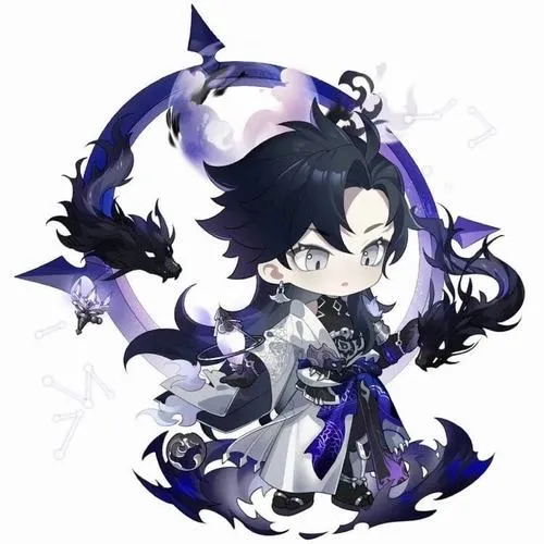 28 Ảnh nhân vật nam cách điệu lùn kéo vali nhỏ qua sân bay, áo khoác denim xanh và tai nghe trắng khiến cả khung hình mang nhịp Nhân Mã sẵn sàng đi ngay không ngại