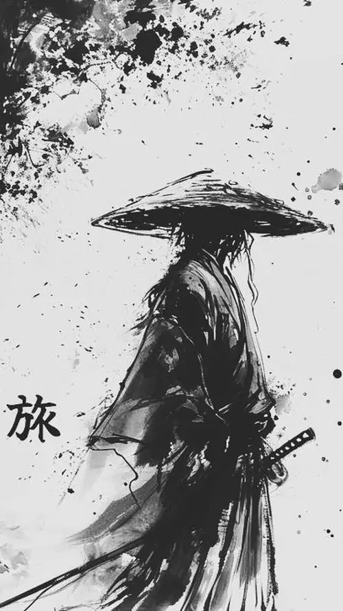 8 Bóng người đội nón lá trong ảnh anime tông xám hiện lên giữa nền trắng loang mực, khoảng trống thị giác rộng cùng từ khóa hồi tưởng gợi ra vẻ lặng lẽ, bí ẩn và hơi rợn như một phân cảnh mở đầu