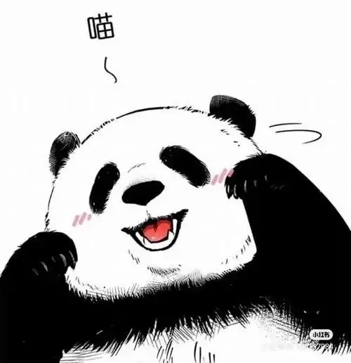 51 Ảnh hiển thị cá nhân gấu trúc đen trắng ngẩng đầu cười híp mắt, nét vẽ mực loang khiến tiếng vui như bật ra trực tiếp từ khuôn mặt, phù hợp người muốn ảnh đại diện mang năng lượng thoải mái và phóng khoáng