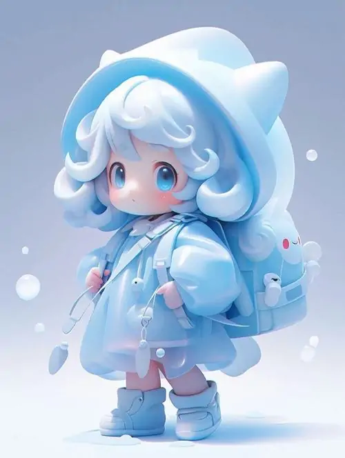 97 Hình Ảnh Chibi Nữ Cute Màu Xanh Dương với tóc xanh bồng bềnh mắt long lanh đáng yêu