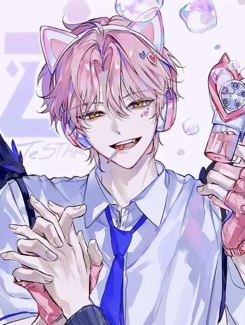 19 Ảnh đại diện anh chàng soái ca anime cá tính với mái tóc hồng nổi bật phối cùng cà vạt xanh mang đến một sự kết hợp màu sắc độc đáo và phong cách nghệ thuật hiện đại đầy sức sống trẻ trung rất ngầu.