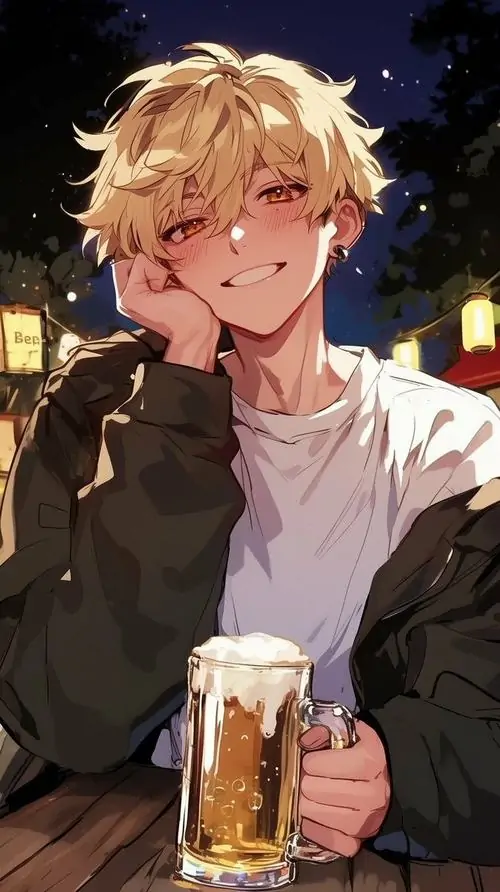 29 Avatar anh chàng soái ca anime cá tính mái tóc vàng đang thưởng thức đồ uống trong chiếc áo khoác đen trắng đơn giản tạo nên một vẻ ngoài bụi bặm và nét cuốn hút từ bóng tối đầy bí ẩn vô cùng ngầu.