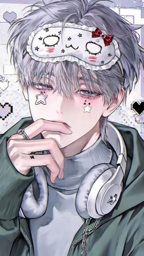 3 Hình nền tuyệt đẹp về nam thần hoạt hình tóc bạc đang đeo tai nghe và thưởng thức đồ ăn nhẹ mang lại cảm giác hững hờ nhưng vẫn toát ra khí chất áp đảo từ đôi mắt sắc lẹm đầy mê hoặc.