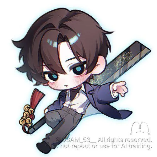 12 Cậu bé tí hon tóc nâu tím lao về phía trước với thanh kiếm trên lưng, áo đen tím và tư thế vung tay làm bức hình sống động như một khoảnh khắc hành động 4K