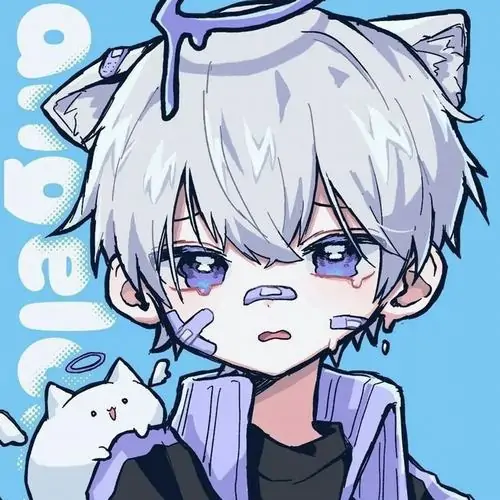 20 Cậu bé tóc trắng xanh trên nền xanh nhạt ôm chiếc gối nhỏ, mắt rưng và miệng mím làm biểu cảm phụng phịu khiến ảnh nhân vật nam nhỏ bé lạnh lùng chuyển sang nét dễ thương