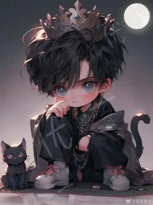 37 Giữa thư viện đóng cửa, cậu bé chibi mặc sơ mi tối và găng tay mỏng ngồi trên thang sách, một chân đung nhẹ làm hoạt họa nam phong cách trông vừa trí thức vừa lạnh