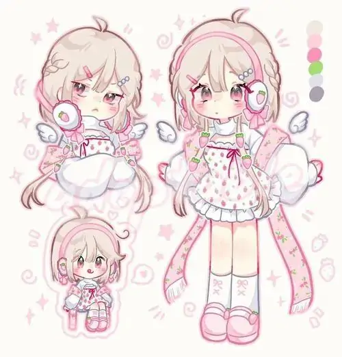 23 Khung tranh phủ sắc hồng mây kẹo với cô nàng twintail nằm nghiêng, lớp nền pastel và ánh sáng mềm tạo nên vẻ phấn đào rất rõ, làm bức hình giống một giấc mơ nhỏ vừa dịu dàng vừa bay bổng