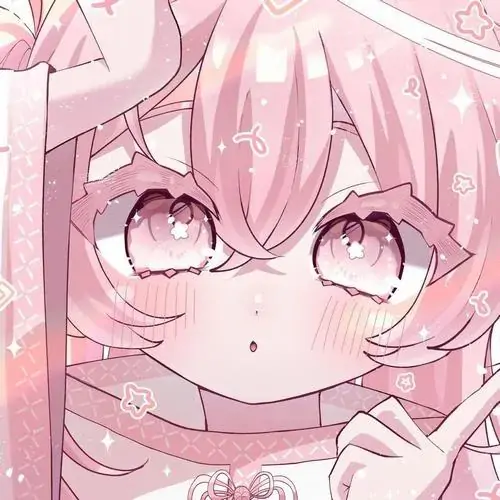 12 Cận cảnh đôi mắt ướt long lanh dưới lớp tóc hồng phủ trán, biểu cảm ngơ ngác làm gương mặt thêm dễ thương, hợp gu người mê mắt to long lanh và thích ngắm ảnh chibi nữ tông hồng theo kiểu tối giản