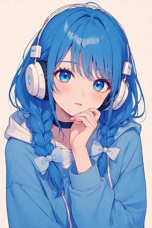 10 Cô gái nhỏ nhắn đeo tai nghe chụp tai với ánh mắt mơ màng nhìn về phía xa xăm trong bộ trang phục dệt kim dày dặn mang lại một cảm giác bình yên và sâu lắng lạ thường cho bức tranh vẽ đầy màu sắc.