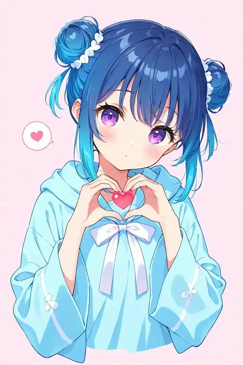 12 Tranh vẽ tí hon mô tả nhân vật nữ đang e ấp tạo hình trái tim bằng đôi tay nhỏ xíu với tỷ lệ cơ thể đầu to thân nhỏ cực kỳ cute giúp làm nổi bật nét đáng yêu khó cưỡng lại được với mọi người.