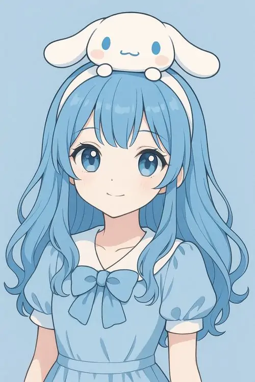 20 Ảnh nhân vật mini đội chiếc mũ gấu trắng có đôi tai dài che phủ mái tóc xanh pastel tạo nên một tổng thể vô cùng hài hòa và cute khiến ai nhìn thấy cũng muốn sở hữu ngay để trang trí cho thiết bị của mình.