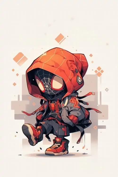 59 Trong căn gác lợp tôn giữa trưa nóng, nhân vật chibi mặc áo tank đen ngồi trên bệ cửa, cổ đeo tai nghe bạc và cánh tay đặt hờ lên gối đầy bất cần