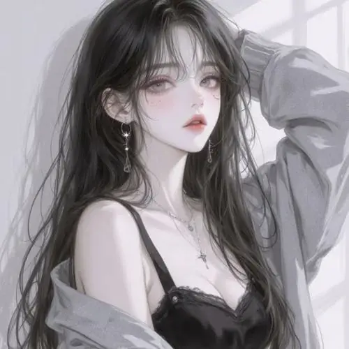 8 Gió kéo tung tóc, nữ chiến binh anime trong ảnh cô gái anime lạnh lùng giữa bụi.
