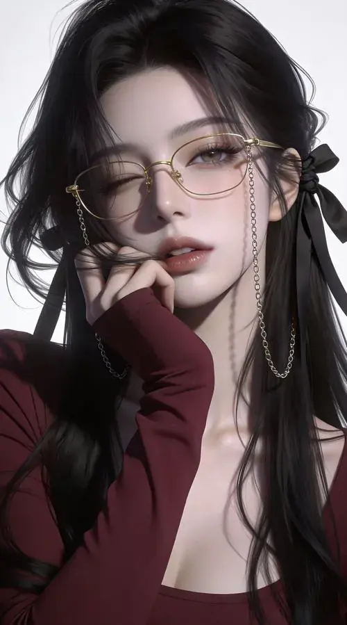20 Từ dưới nhìn lên, góc máy thấp khiến hình anime nữ phong cách lạnh thêm áp đảo.
