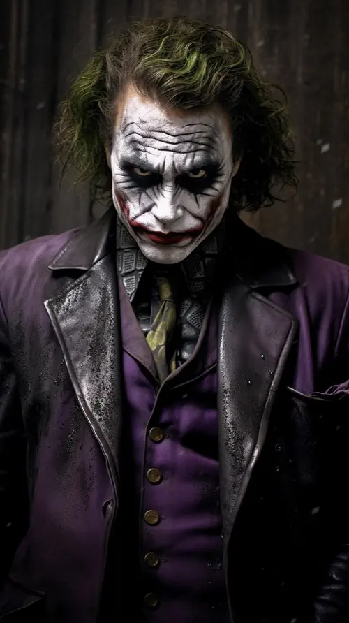 4 Phía sau song sắt, Joker nhếch môi giữa bảng tên Arkham Asylum hợp làm ảnh nền Joker.
