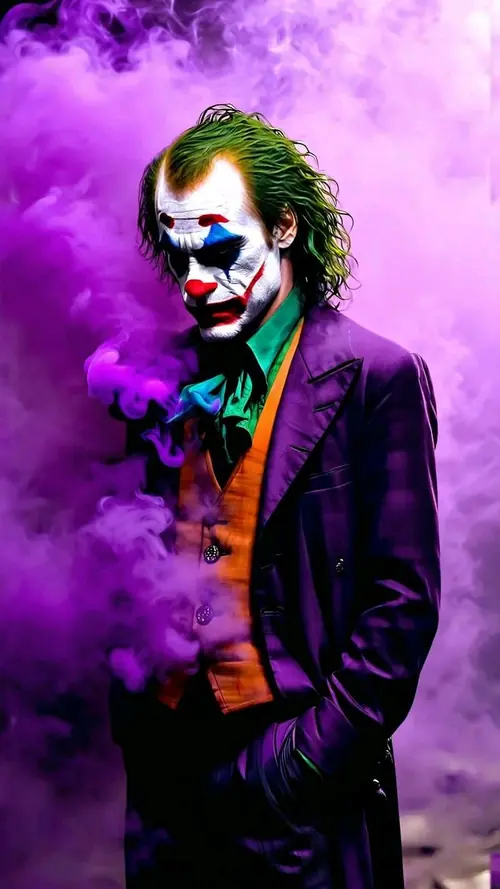 5 Ánh đèn vàng phủ mặt trắng bệch, Joker mang thần thái Joaquin Phoenix trên bậc thang cũ.