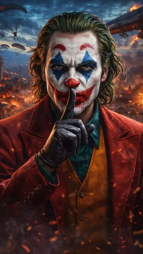 11 Phần tóc xanh rối ôm gương mặt bôi trắng, Joker cười hờn hợt trên sân thượng.