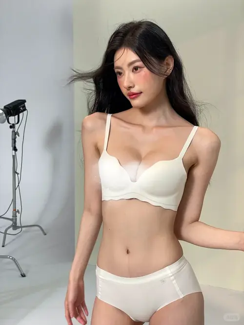 10 Chiếc túi cói đặt cạnh chân khi người đẹp đứng chỉnh tóc, mặc bikini trắng bên bờ cát mịn.