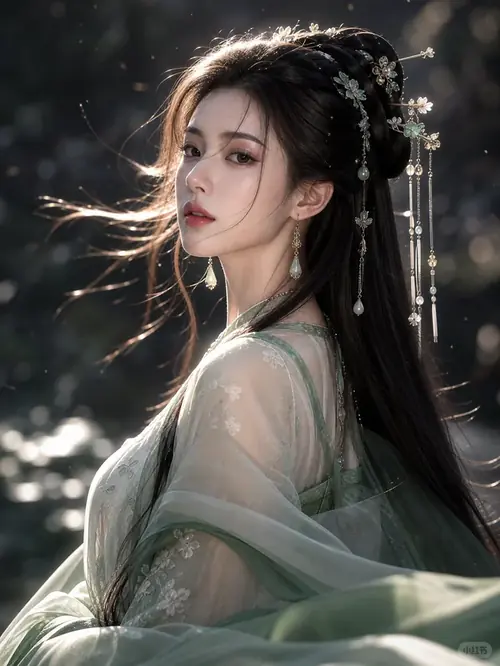 17 Đường nét hoa điền đỏ giữa trán làm gương mặt cô gái sáng hơn dưới ánh nến vàng dịu.
